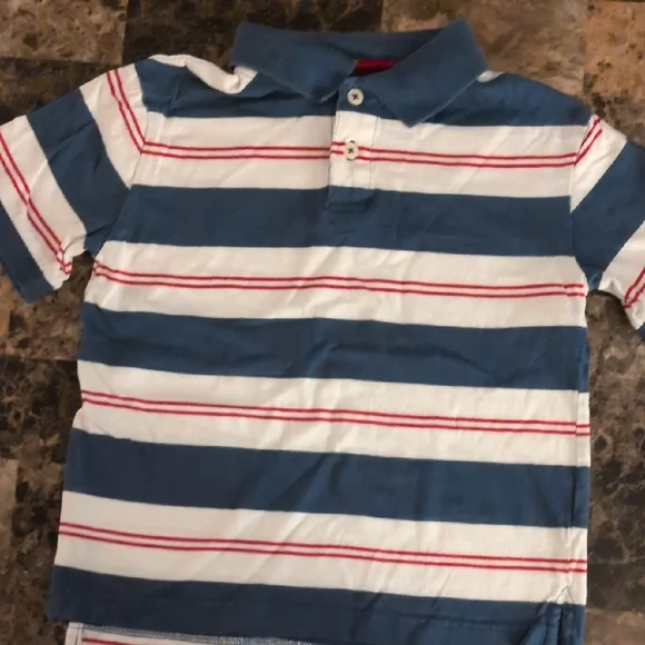Cherokee Navy and Teal Striped Kids Polo Set - Picture 3 of 7